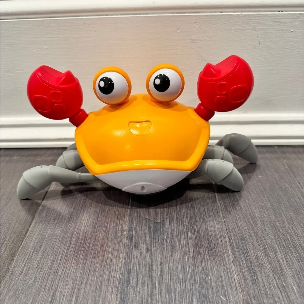 Orange Fast Moving Dancing Musical Colorful Electronic Crab Toy for Kids Toddler